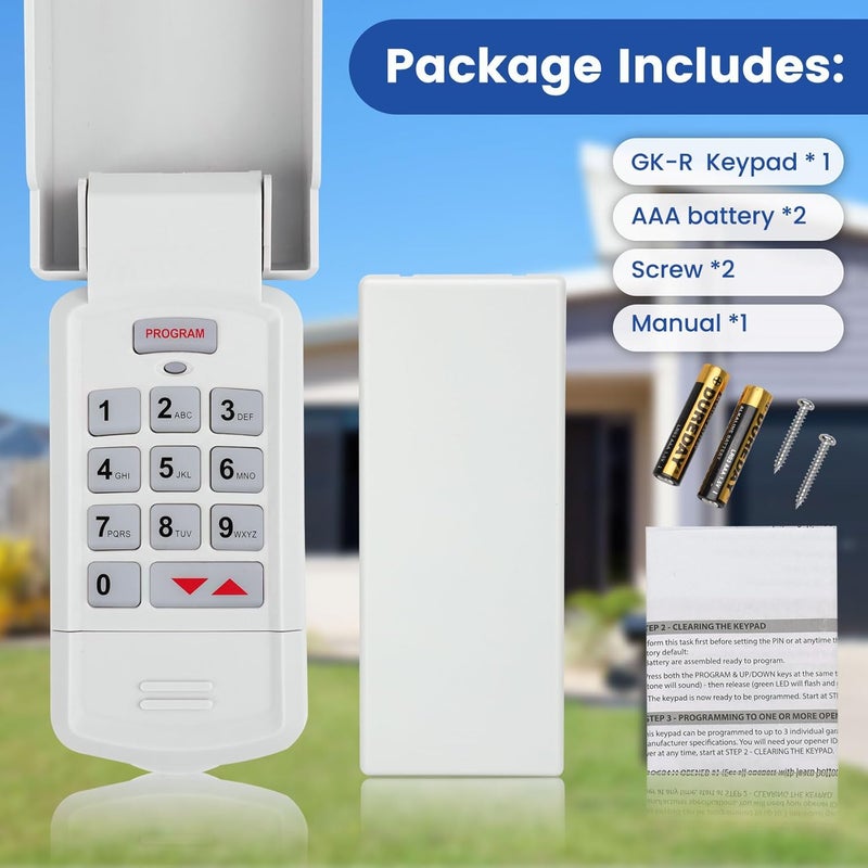 Soobool 1 for Genie Garage Door Opener Keypad, Compatible with Genie Garage Door Openers, for Model GK-R 37332R GK-BX GWKP, GWK-IC, ACSDG, ACSDA1, ACSD1G - Image 2